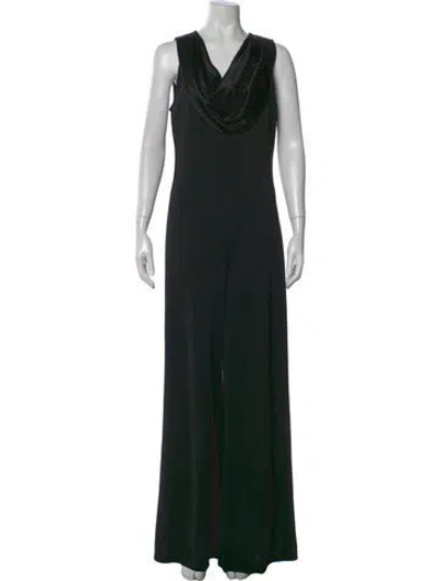 Pre-owned St John Cowl Neck Jumpsuit In Black