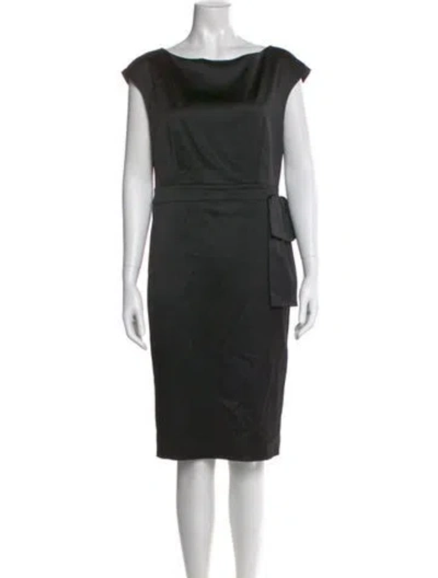 Pre-owned St John Cowl Neck Knee-length Dress In Black