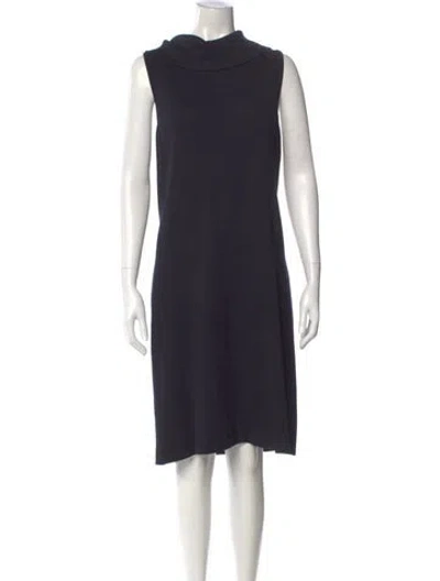 Pre-owned St John Cowl Neck Knee-length Dress In Black