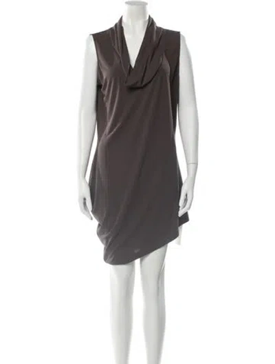 Pre-owned St John Cowl Neck Knee-length Dress In Neutral
