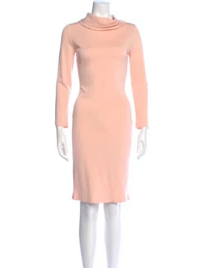 Pre-owned St John Cowl Neck Knee-length Dress In Pink