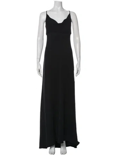 Pre-owned St John Cowl Neck Long Dress In Blue