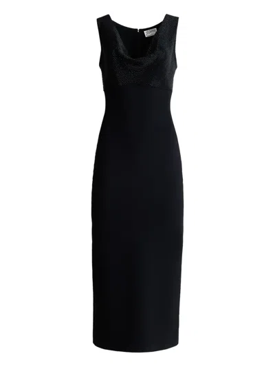 St John Cowl-neck Midi Dress In Black