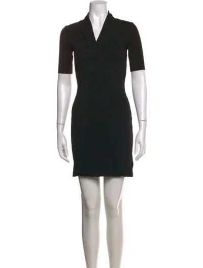 Pre-owned St John Cowl Neck Mini Dress In Black