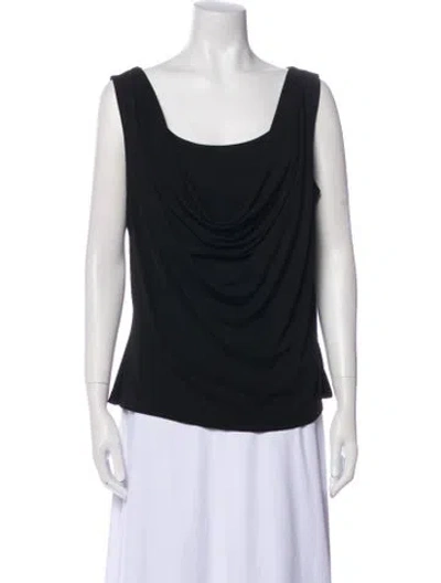 Pre-owned St John Cowl Neck Sleeveless Top In Black