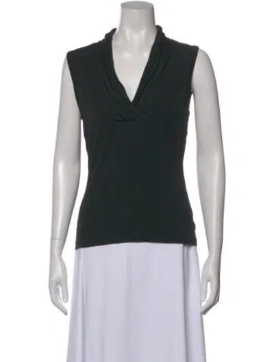 Pre-owned St John Cowl Neck Sleeveless Top In Black
