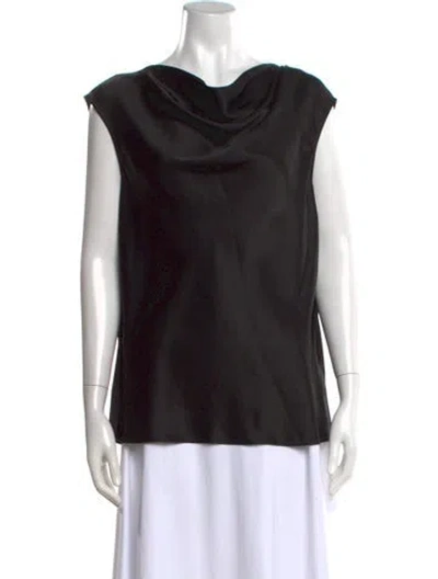 Pre-owned St John Cowl Neck Sleeveless Top In Black