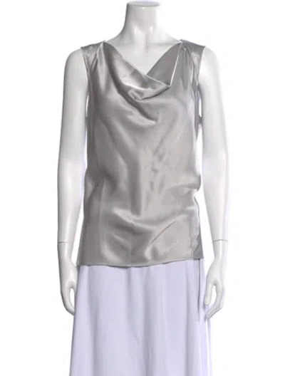 Pre-owned St John Cowl Neck Sleeveless Top W/ Tags In White