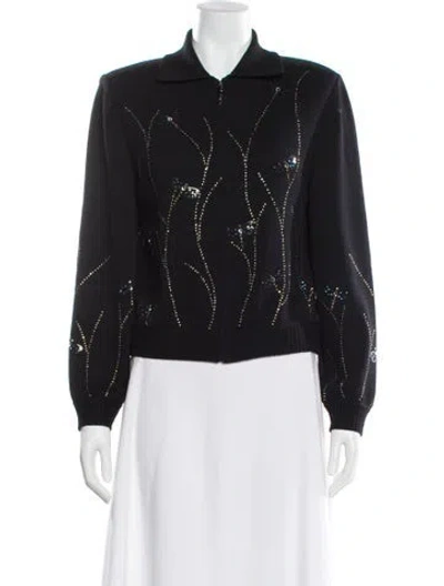 Pre-owned St John Cowl Neck Sweater In Black