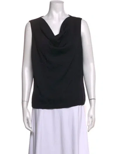 Pre-owned St John Cowl Neck Sweater In Black