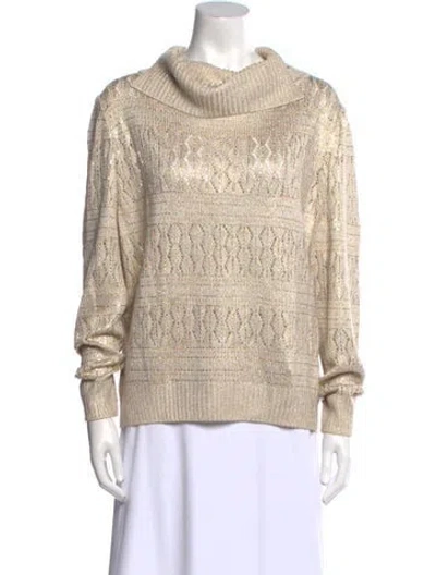 Pre-owned St John Cowl Neck Sweater In Gold