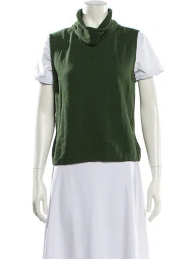 Pre-owned St John Cowl Neck Sweater In Green