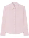 St John Silk Crepe De Chine Blouse In Pink