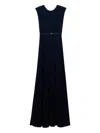 St John St. John Collection Emery Pleated Lightweight Crepe Gown In Black