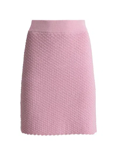 St John Crepe Knit A-line Skirt In Gray