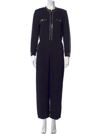 Pre-owned St John Crew Neck Jumpsuit In Blue