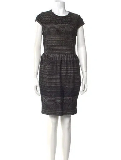 Pre-owned St John Crew Neck Knee-length Dress In Black