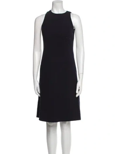 Pre-owned St John Crew Neck Knee-length Dress In Black