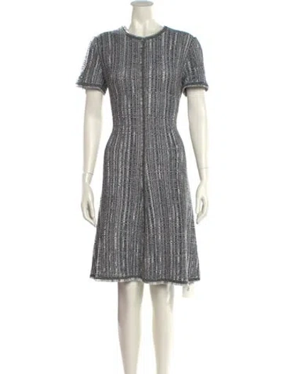 Pre-owned St John Crew Neck Knee-length Dress In Black