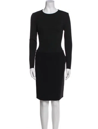 Pre-owned St John Crew Neck Knee-length Dress In Black