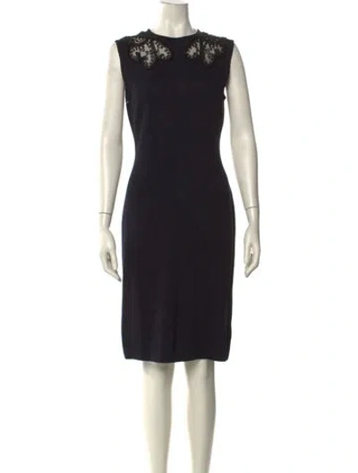 Pre-owned St John Crew Neck Knee-length Dress In Black