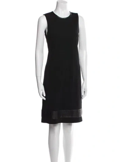 Pre-owned St John Crew Neck Knee-length Dress In Black