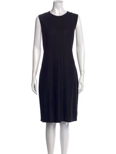 Pre-owned St John Crew Neck Knee-length Dress In Black
