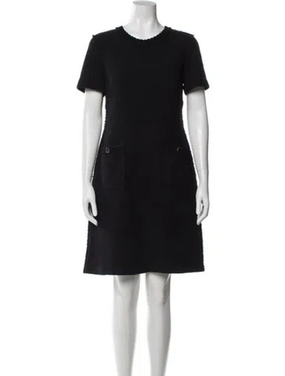Pre-owned St John Crew Neck Knee-length Dress In Black