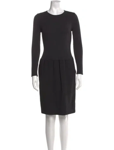 Pre-owned St John Crew Neck Knee-length Dress In Black