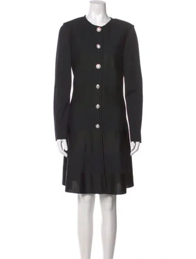 Pre-owned St John Crew Neck Knee-length Dress In Black