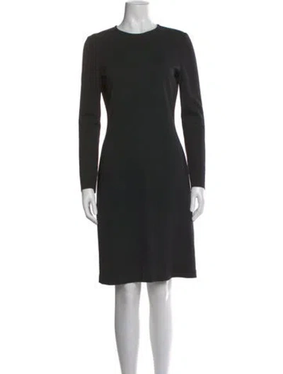 Pre-owned St John Crew Neck Knee-length Dress In Black