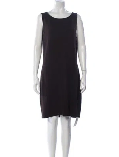Pre-owned St John Crew Neck Knee-length Dress In Black