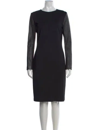 Pre-owned St John Crew Neck Knee-length Dress In Black