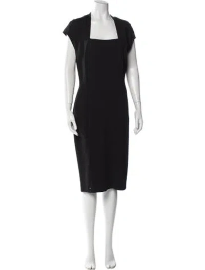 Pre-owned St John Crew Neck Knee-length Dress In Black