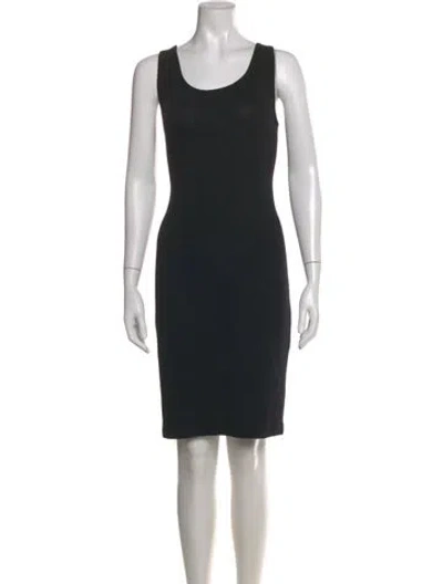 Pre-owned St John Crew Neck Knee-length Dress In Black
