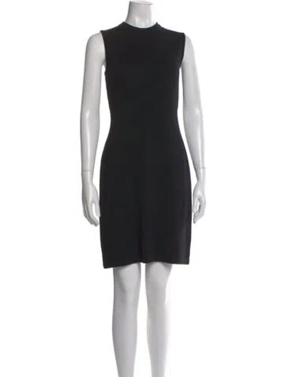Pre-owned St John Crew Neck Knee-length Dress In Black