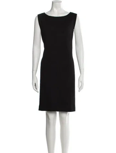 Pre-owned St John Crew Neck Knee-length Dress In Black