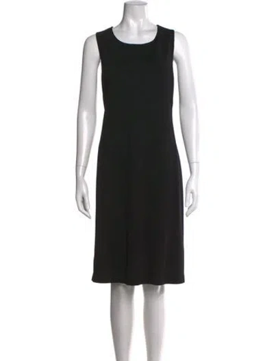 Pre-owned St John Crew Neck Knee-length Dress In Black