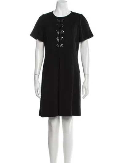 Pre-owned St John Crew Neck Knee-length Dress In Black