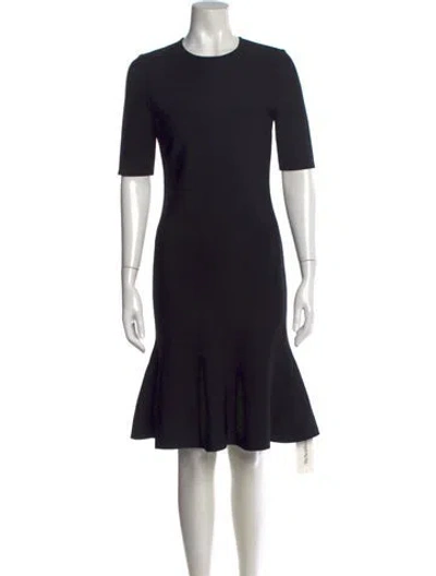 Pre-owned St John Crew Neck Knee-length Dress In Black