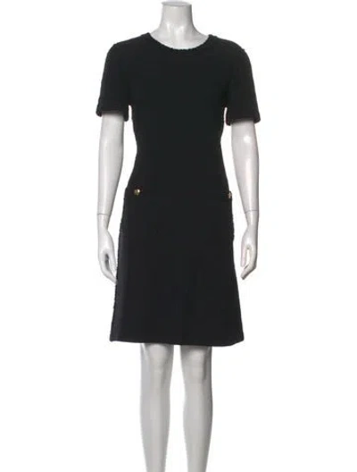 Pre-owned St John Crew Neck Knee-length Dress In Black