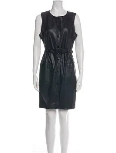 Pre-owned St John Crew Neck Knee-length Dress In Black