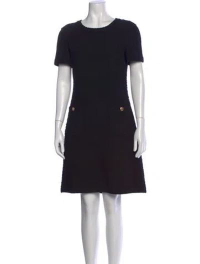 Pre-owned St John Crew Neck Knee-length Dress In Black