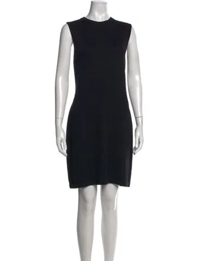 Pre-owned St John Crew Neck Knee-length Dress In Black