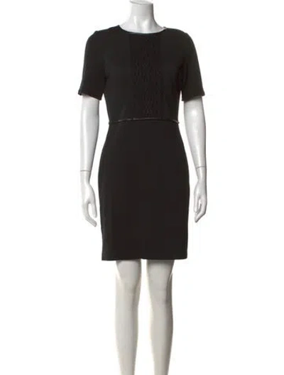 Pre-owned St John Crew Neck Knee-length Dress In Black