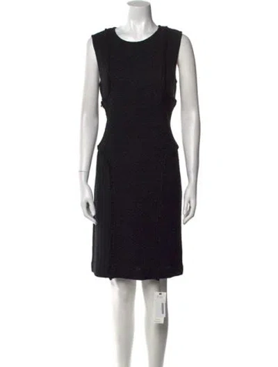 Pre-owned St John Crew Neck Knee-length Dress In Blue