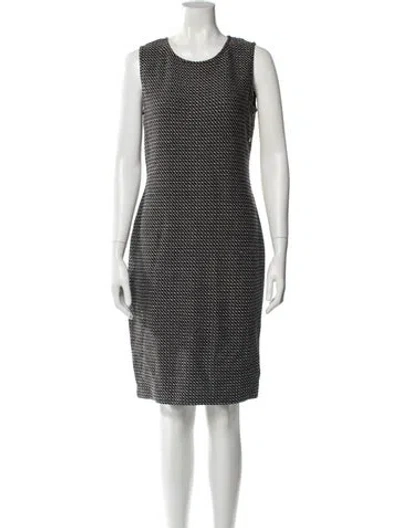 Pre-owned St John Crew Neck Knee-length Dress In Blue