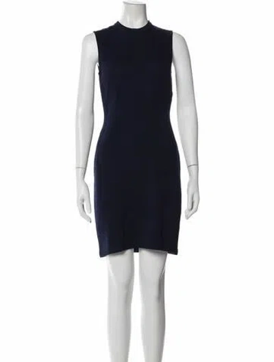 Pre-owned St John Crew Neck Knee-length Dress In Blue