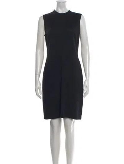 Pre-owned St John Crew Neck Knee-length Dress In Blue
