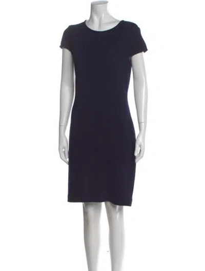 Pre-owned St John Crew Neck Knee-length Dress In Blue